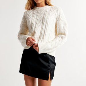 Abercrombie & Fitch Satin Mini Skort Black